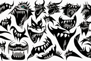 Kurama teeth claws shoulder tattoo idea