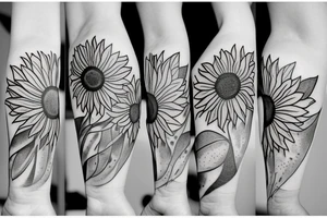 British sunflower love tattoo idea