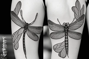 dragonfly like in a biology textbook tattoo idea