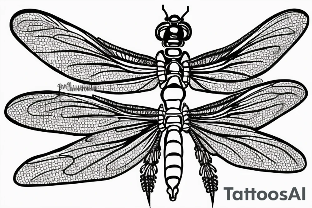 dragonfly like in a biology textbook tattoo idea