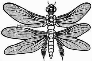 dragonfly like in a biology textbook tattoo idea