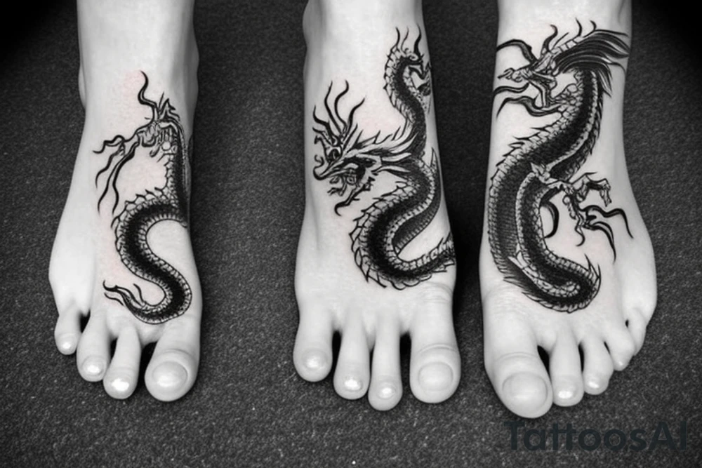 realistic chinese dragon on the ankle tattoo idea