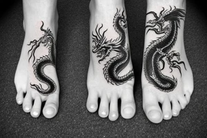 realistic chinese dragon on the ankle tattoo idea