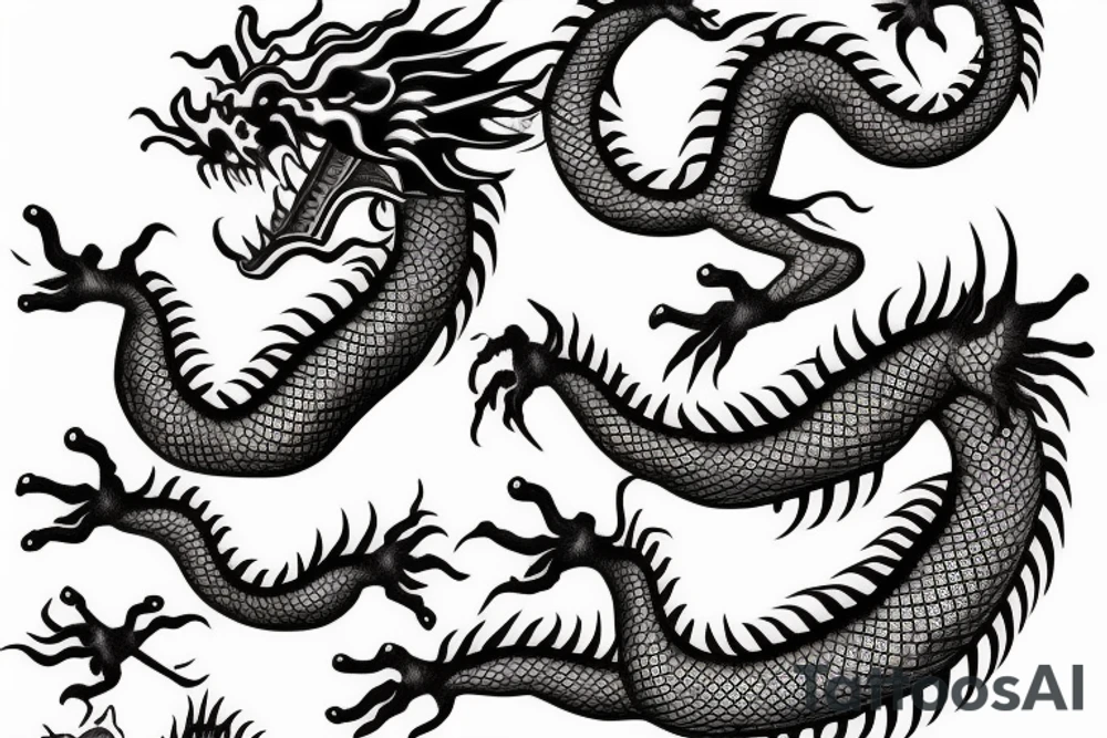 realistic chinese dragon on the ankle tattoo idea