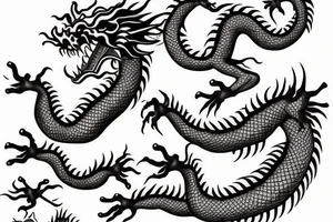 realistic chinese dragon on the ankle tattoo idea