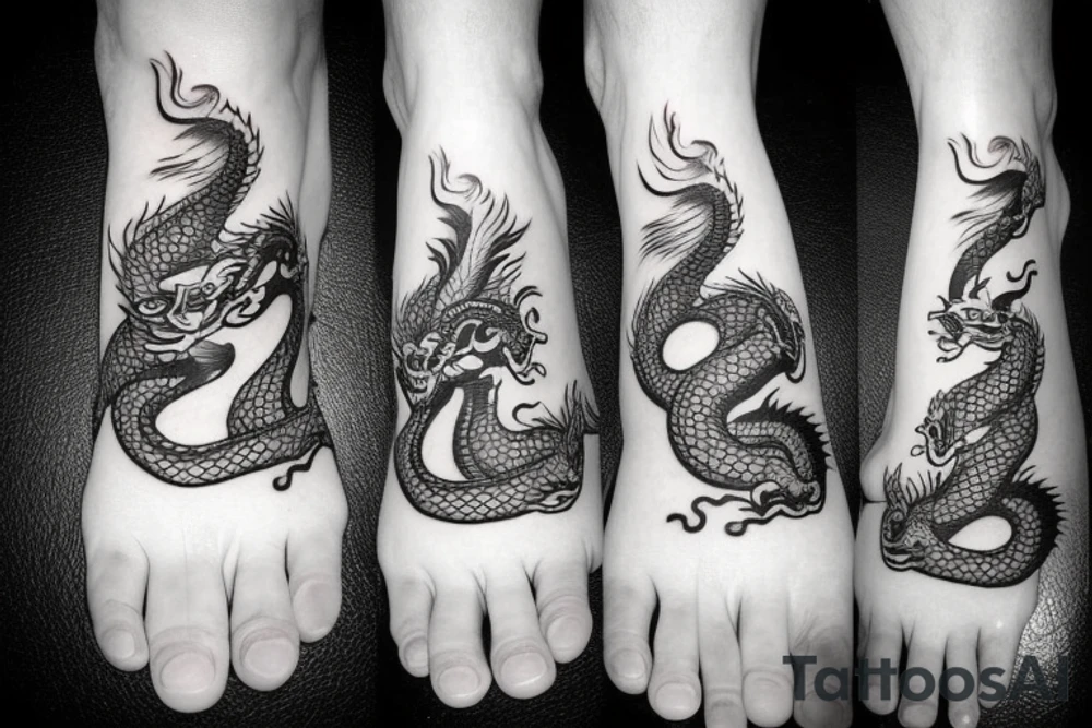 chinese dragon on the ankle tattoo idea