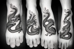 chinese dragon on the ankle tattoo idea