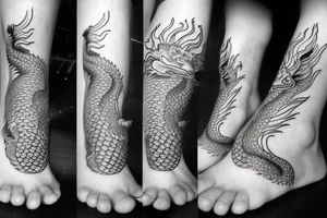 chinese dragon on the ankle tattoo idea