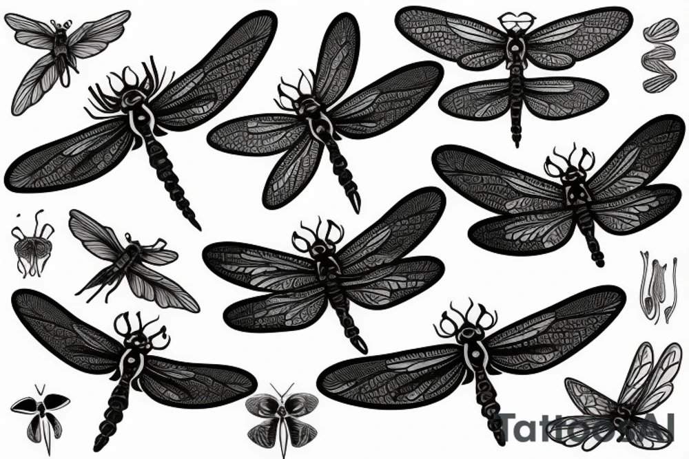 Dragonfly realistic tattoo idea