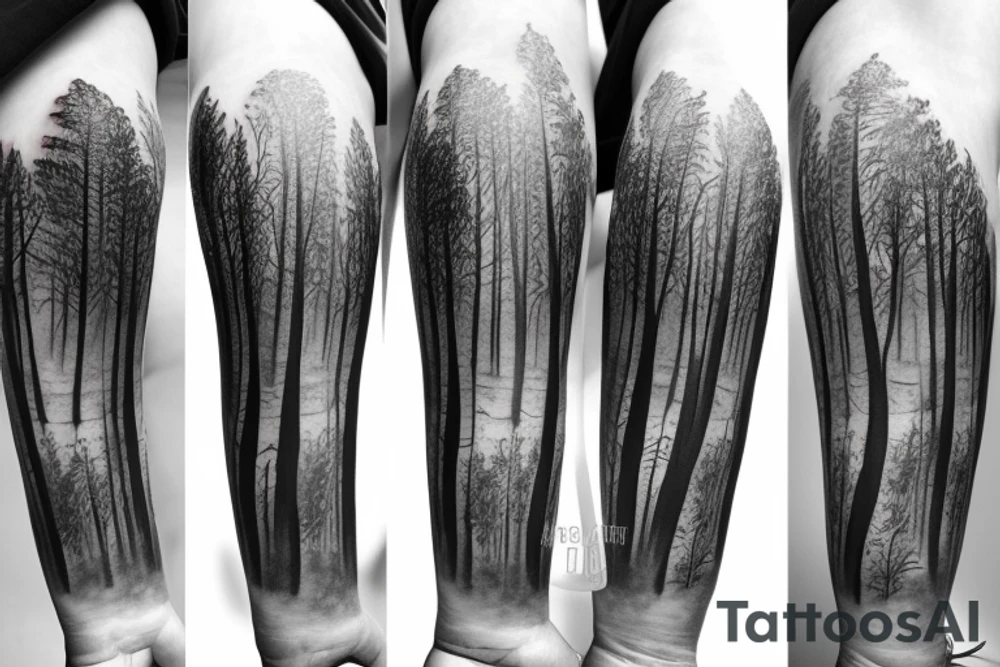 Forest sleeve tattoo idea