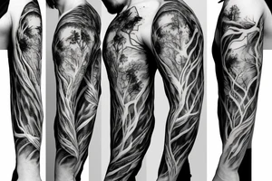 Forest full sleeve tattoo idea
