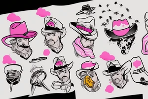 duck with pink cowboy hat tattoo idea