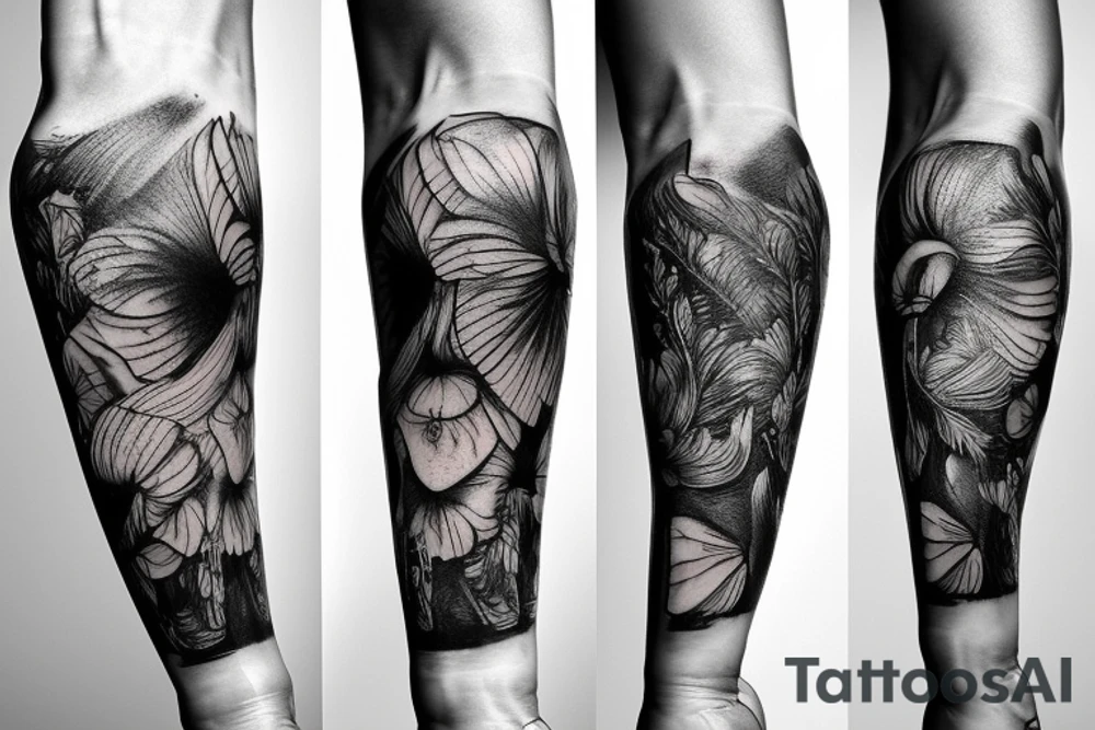 A representation of macro decompression on left forearm tattoo idea A representation of macro decompression on left forearm tattoo idea