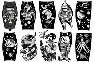 Outerspace full sleeve tattoo idea