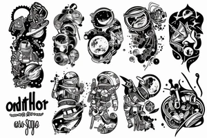 Outerspace full sleeve tattoo idea