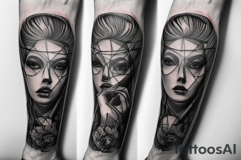 A representation of macro decompression on left forearm tattoo idea
