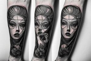 A representation of macro decompression on left forearm tattoo idea