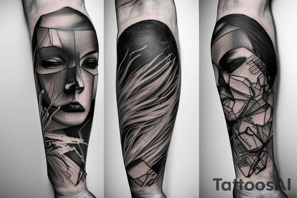 macro decompression on left forearm tattoo idea
