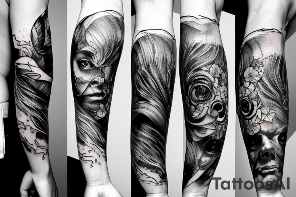 macro decompression on left forearm tattoo idea