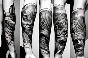macro decompression on left forearm tattoo idea