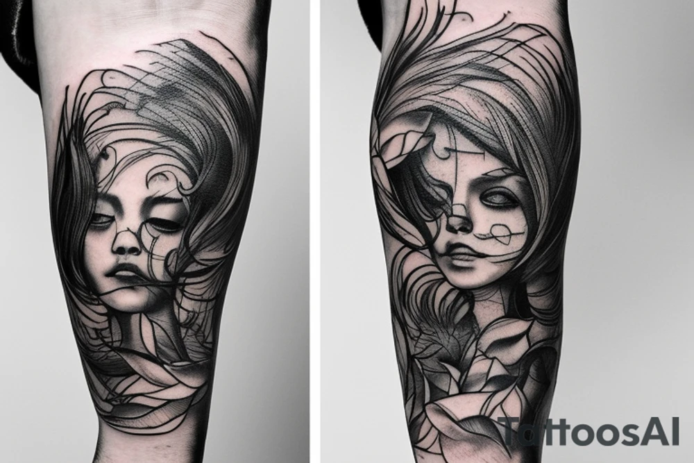 macro decompression on left forearm tattoo idea
