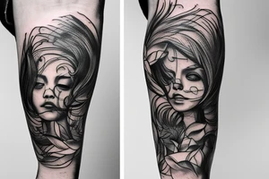 macro decompression on left forearm tattoo idea