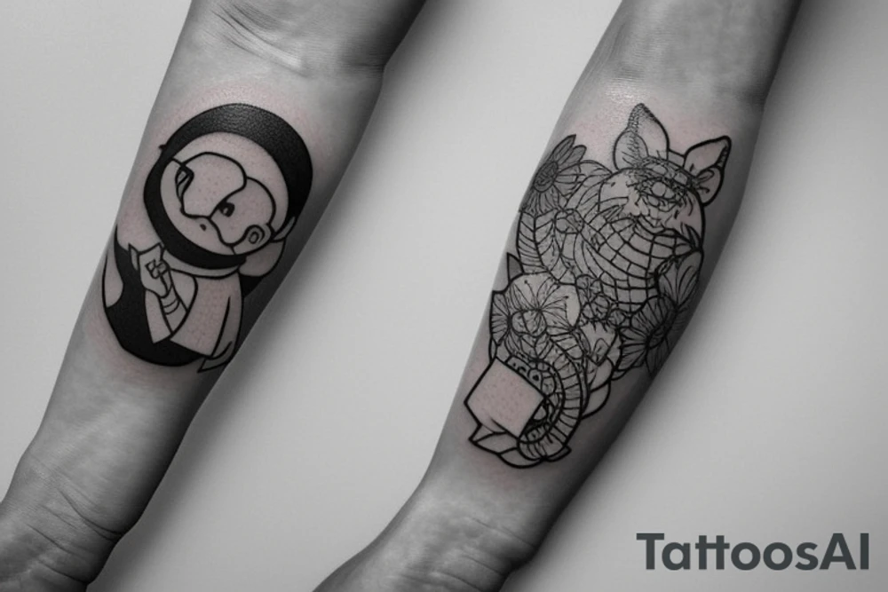 macro decompression on left forearm tattoo idea