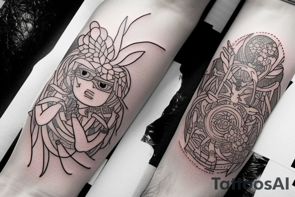 macro decompression on left forearm tattoo idea