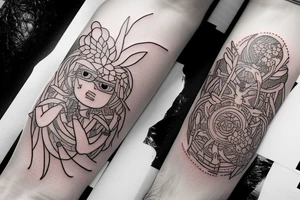 macro decompression on left forearm tattoo idea