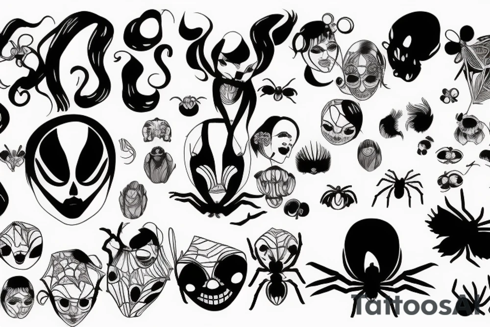 A spider with a woman's head tattoo idea