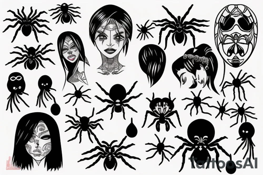 A spider with a woman's head tattoo idea