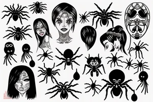 A spider with a woman's head tattoo idea