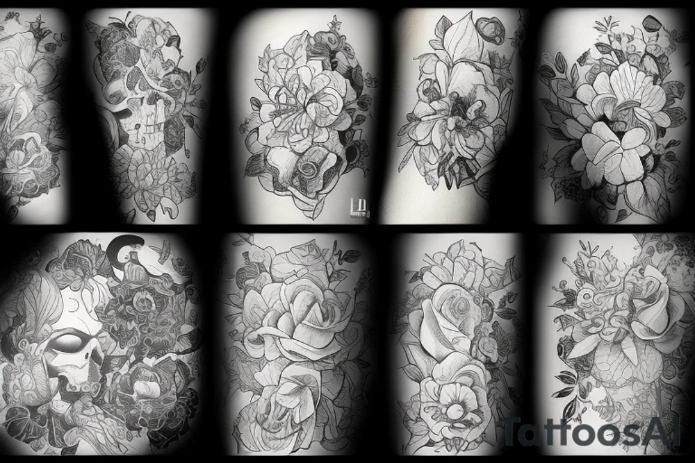 Женское лицо с мертвыми глазами tattoo idea