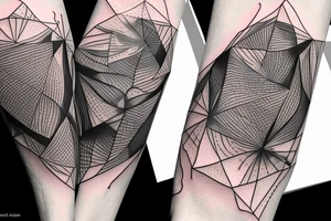 small piece of art about 
macro decompression in the form of pieces falling off a person that is beginning to form their consciousness on left forearm tattoo idea
