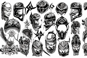 warrior with helmet sleeve tattoo tattoo idea