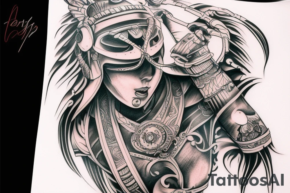 warrior with helmet sleeve tattoo tattoo idea