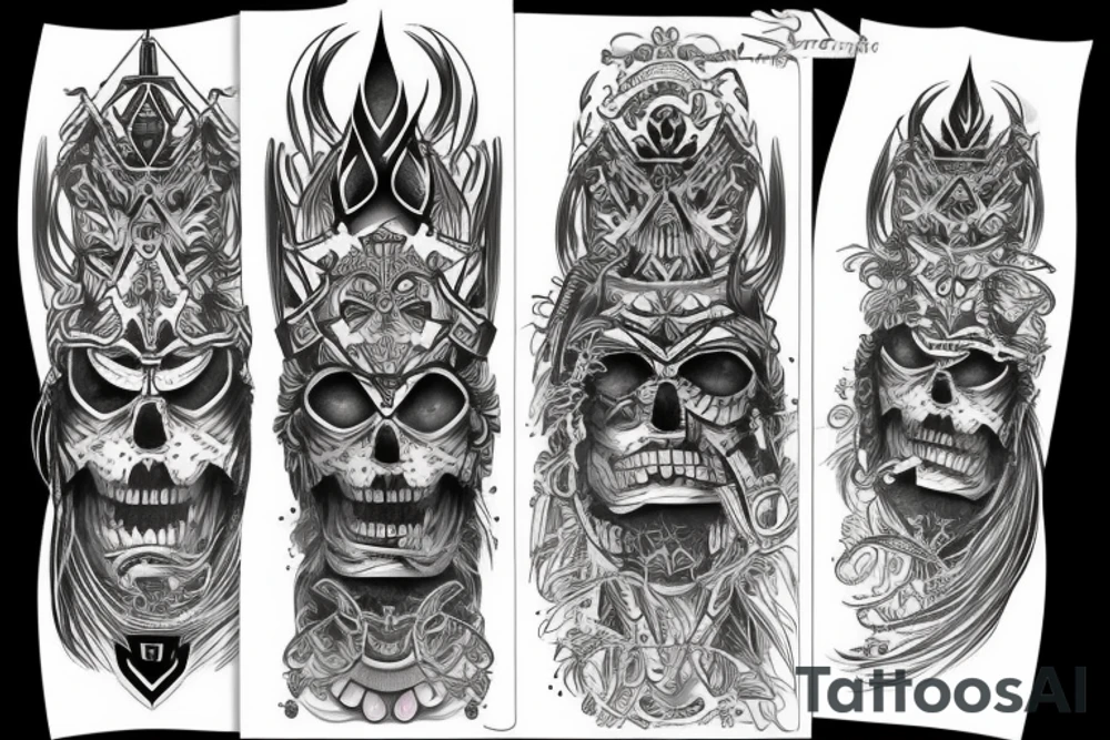 warrior
 helmet sleeve tattoo tattoo idea
