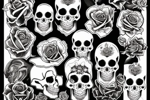 roses, skulls, punk rock, oi tattoo idea