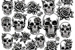 roses, skulls, punk rock, oi tattoo idea