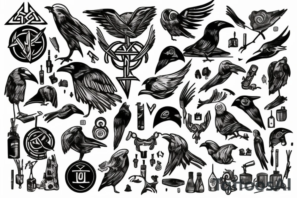 Disco Elysium, Time, music, Jazz, norse mythos, odin, ravens, editing tattoo idea