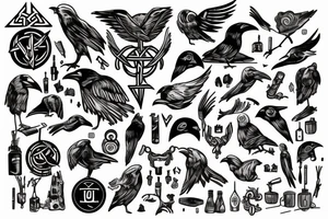 Disco Elysium, Time, music, Jazz, norse mythos, odin, ravens, editing tattoo idea