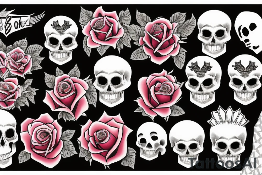 roses, skulls, punk rock, oi tattoo idea