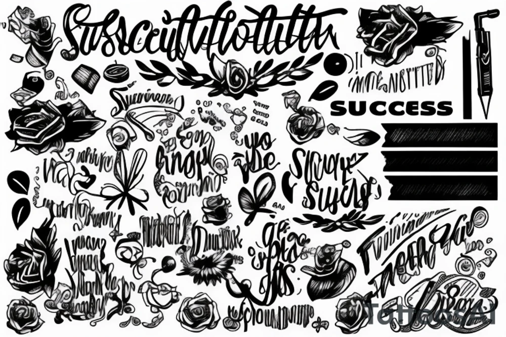 Motivation phrase about success tattoo idea