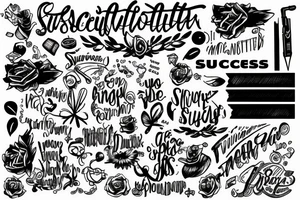 Motivation phrase about success tattoo idea
