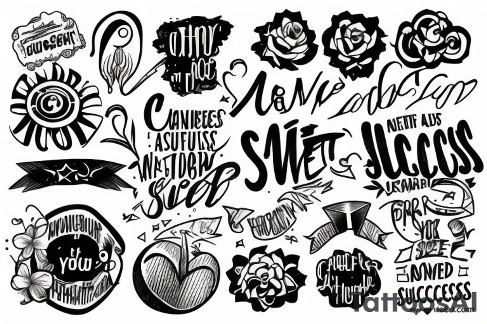 Motivation phrase about success tattoo idea