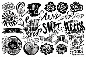 Motivation phrase about success tattoo idea