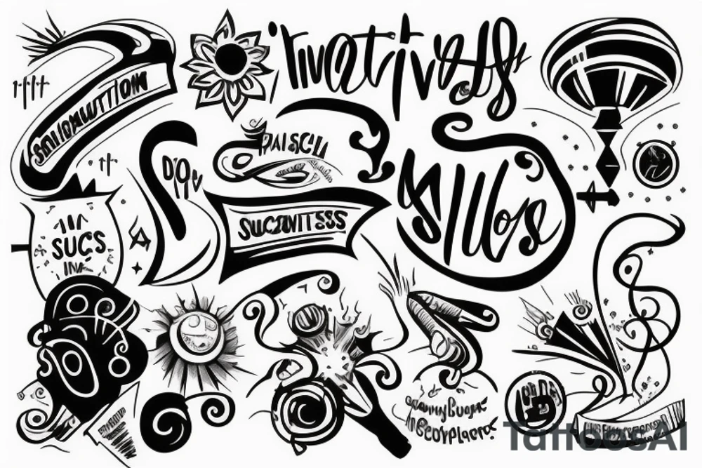 Motivation phrase about success tattoo idea