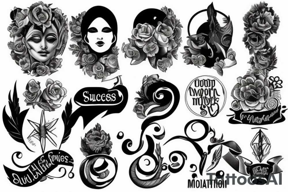Motivation phrase about success tattoo idea