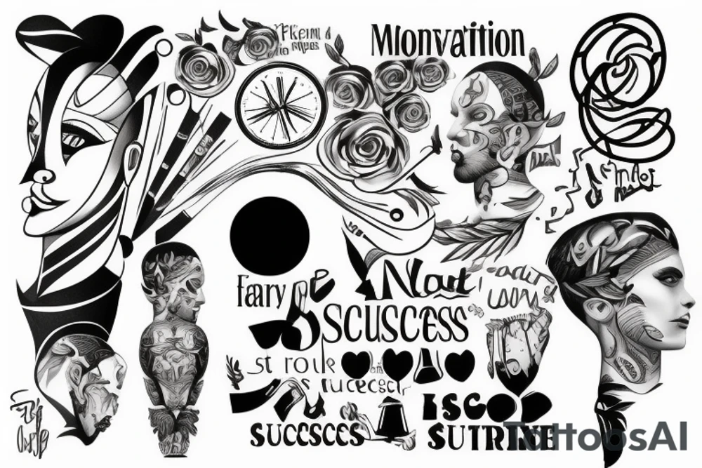 Motivation phrase about success tattoo idea