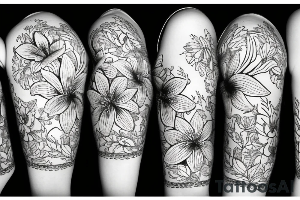 Lily flower on sholder tattoo idea